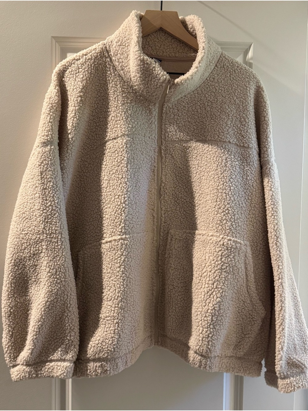 Old Navy Cream Sherpa Zip-Up Jacket